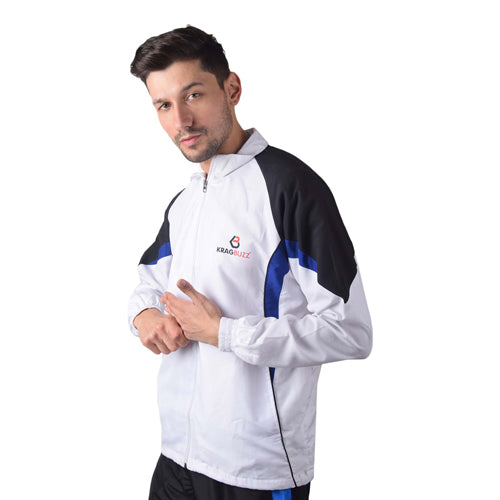 White With Black & Blue Combo Track Suits