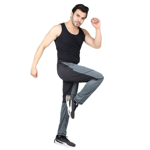 Grey Malange With Black Trouser