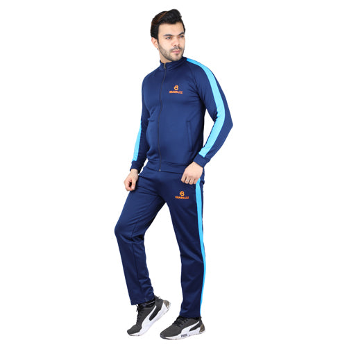 Navy Blue With Aqua Blue Track Suits
