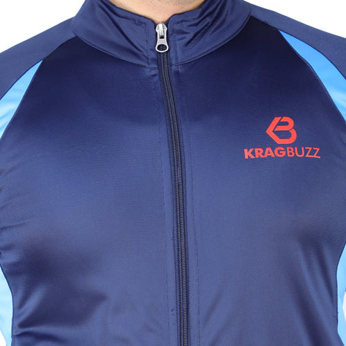 Navy Blue With Aqua Blue Superpoly Track Suit