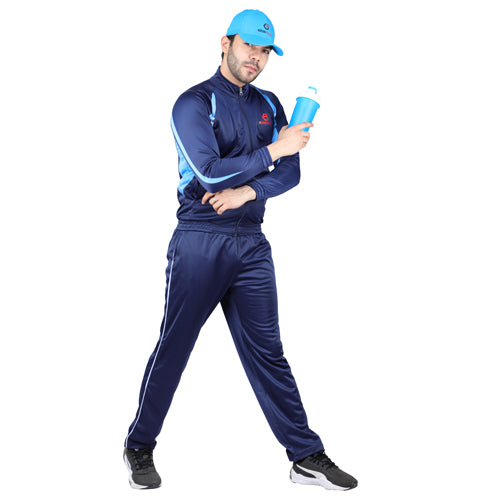 Navy Blue With Aqua Blue Superpoly Track Suit