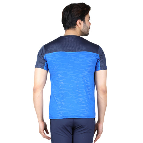 Navy Blue With Royal Blue Short Sleeves – Round Neck