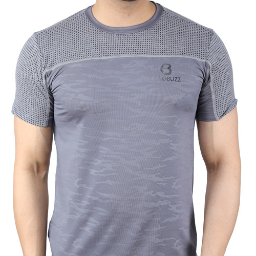 Grey Short Sleeves – Round Neck