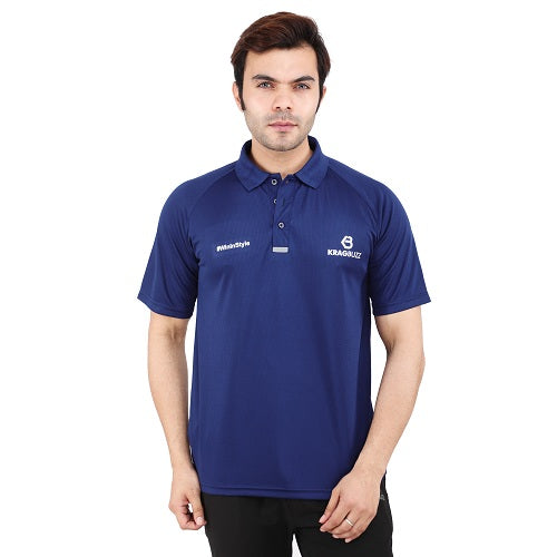 Navy Blue Short Sleeves – Collar