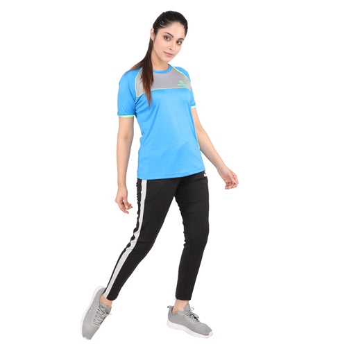 Royal blue, light grey &: Neon green short sleeves round neck