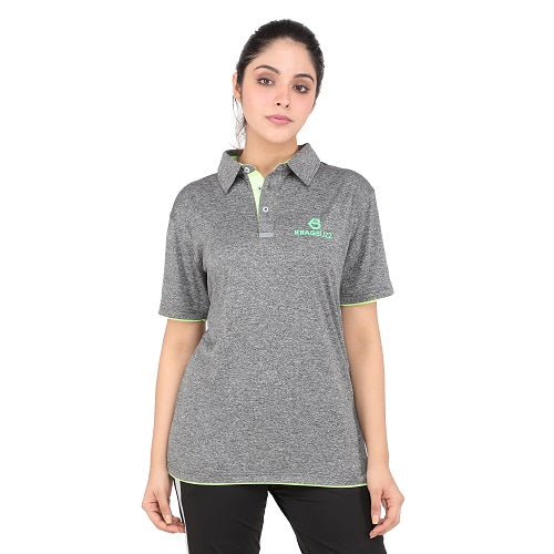 Grey Melange – Neon Green Polo