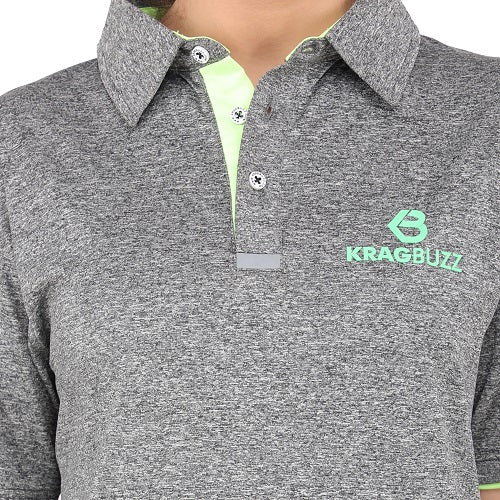 Grey Melange – Neon Green Polo