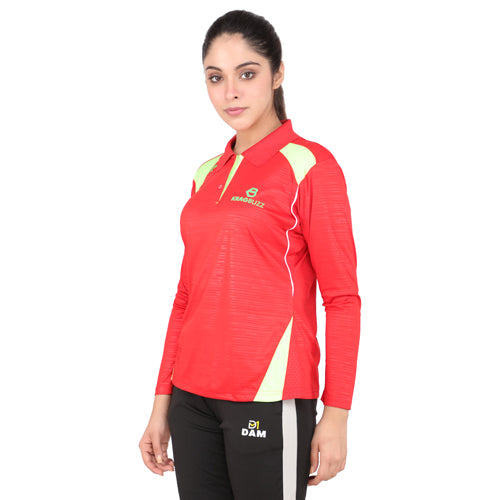 Red – Neon Green – Collar Long Sleeves