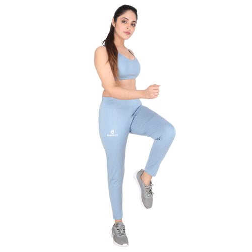 Light blue melange track pants