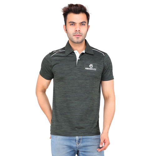 Olive With White Piping Shorts Sleeves – Collar