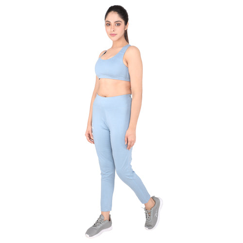 Light blue melange sports bra