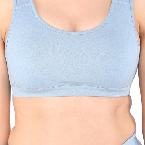 Light blue melange sports bra