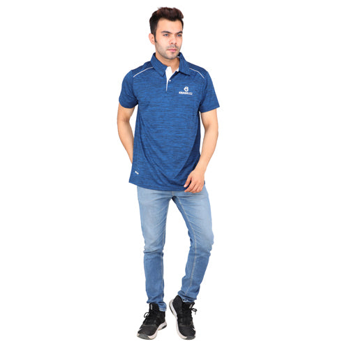 Navy Blue With White Piping Short Sleeves – Collar