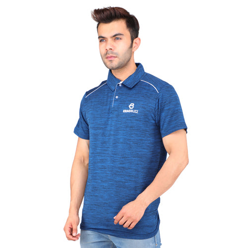 Navy Blue With White Piping Short Sleeves – Collar