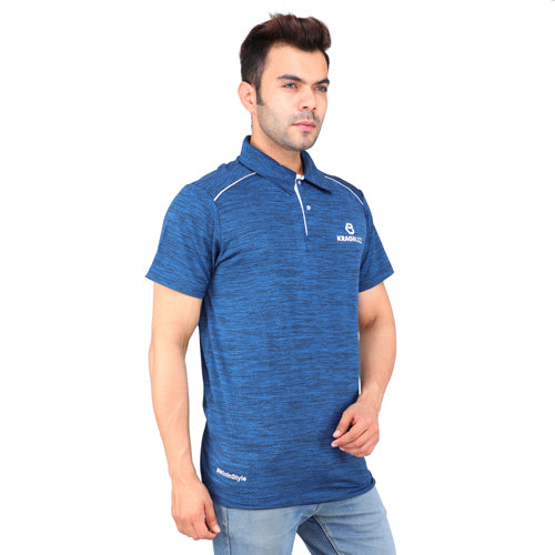 Navy Blue With White Piping Short Sleeves – Collar