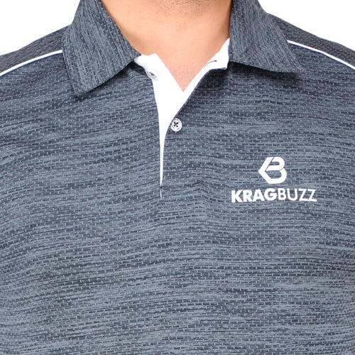 Dark Grey With White Piping Short Sleeves – Collar