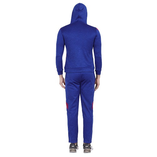 Navy Blue Melange With Maroon ( With Hood ) Track Suits
