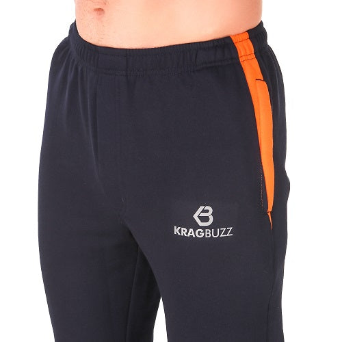 Navy Blue With Orange Cotton Track Suits