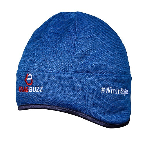 Light Navy Dot Melange Woolen Cap