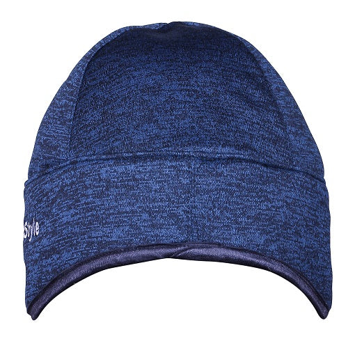 Melange Dark Navy Blue Woolen Cap