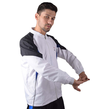 White With Black & Blue Combo Track Suits