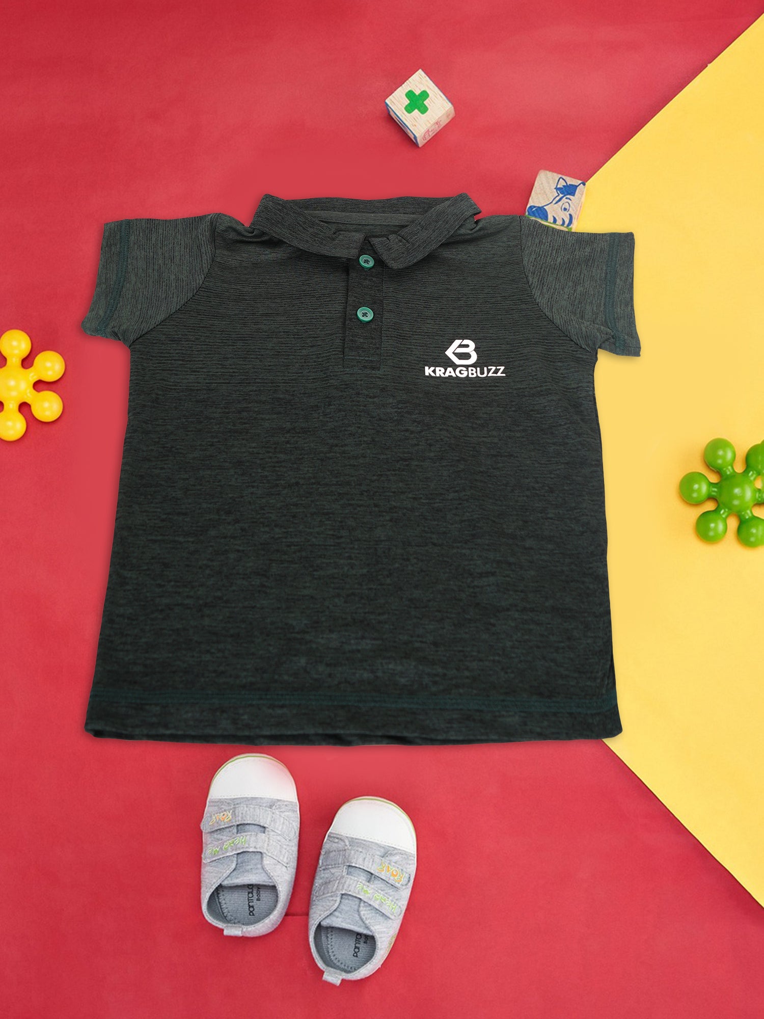 KRAGBUZZ Kids Polo T-Shirt | Premium Cotton Blend Half Sleeve Collared T-Shirt | Comfortable Casual Wear for Boys & Girls