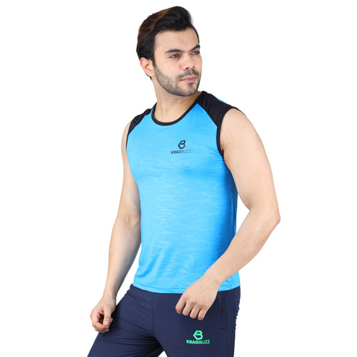 Aqua Blue Spandex Tank - kragbuzz