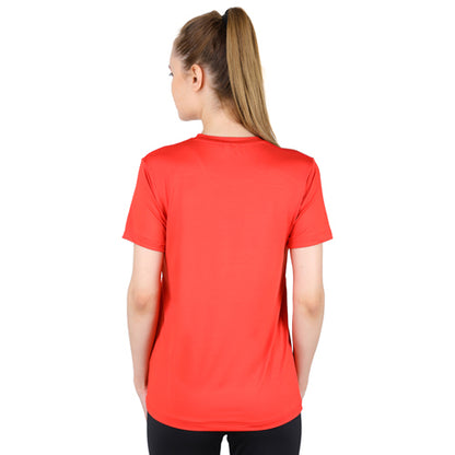 Red short sleeves round neck