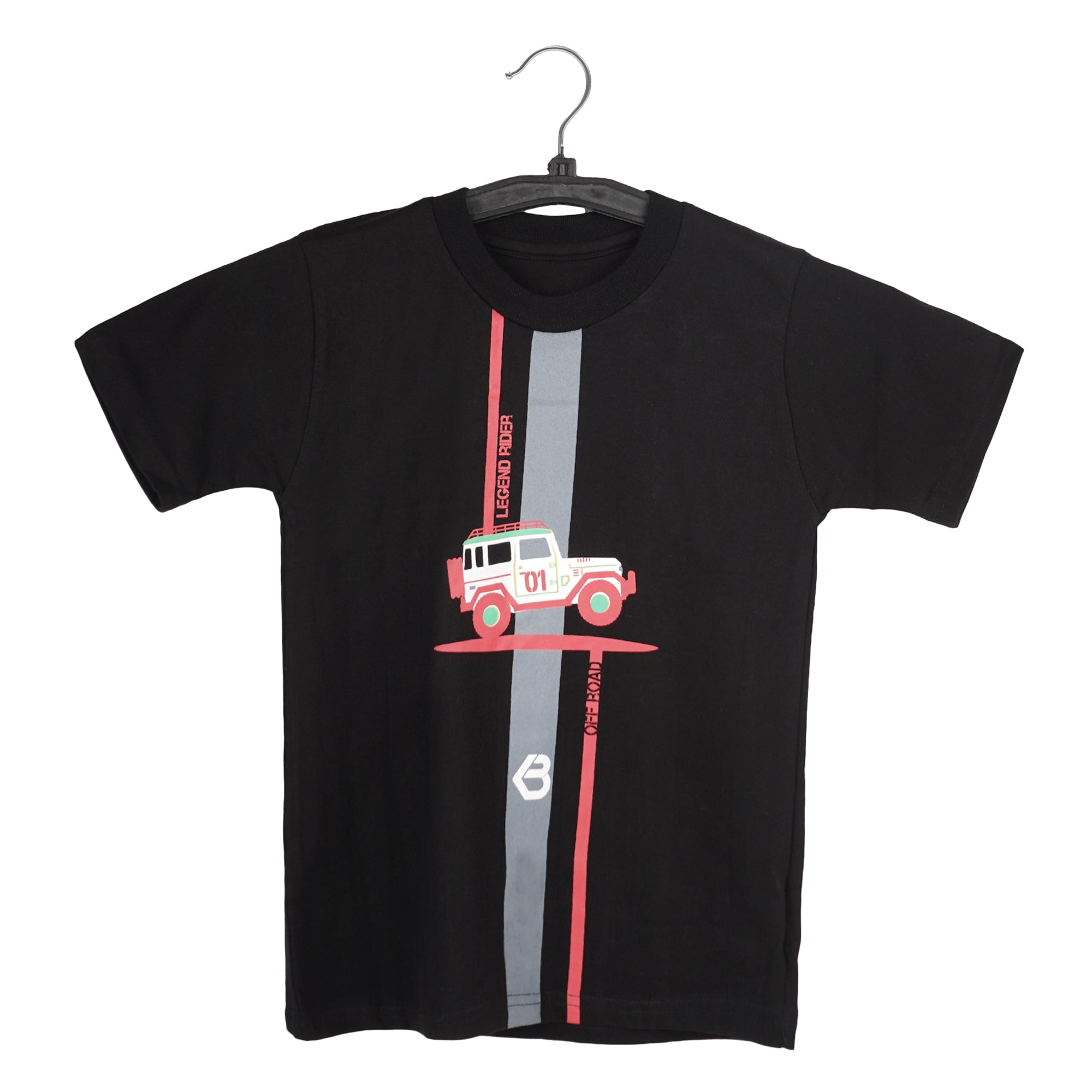 Printed Cotton T-Shirt for Kids | Soft Half Sleeve Tee with Jeep Cartoon Design | Comfortable Casual Wear for Boys & Girls