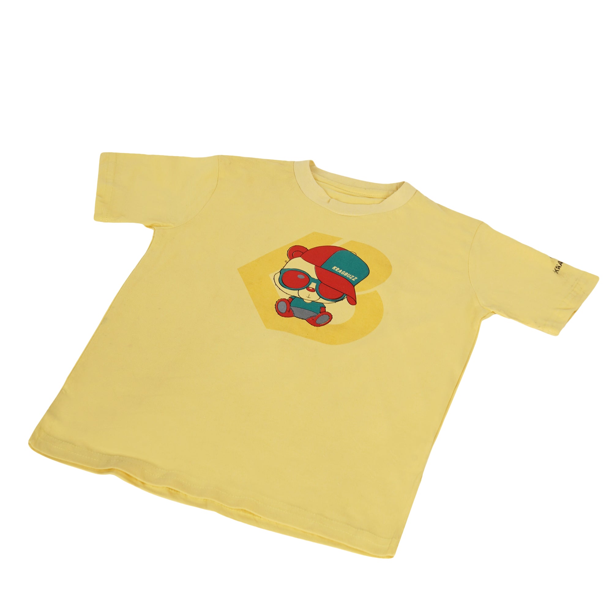 KRAGBUZZ Kids Printed Cotton T-Shirt | Soft Half Sleeve Tee with Cute Cartoon Graphic | Comfortable Casual Wear for Boys & Girls