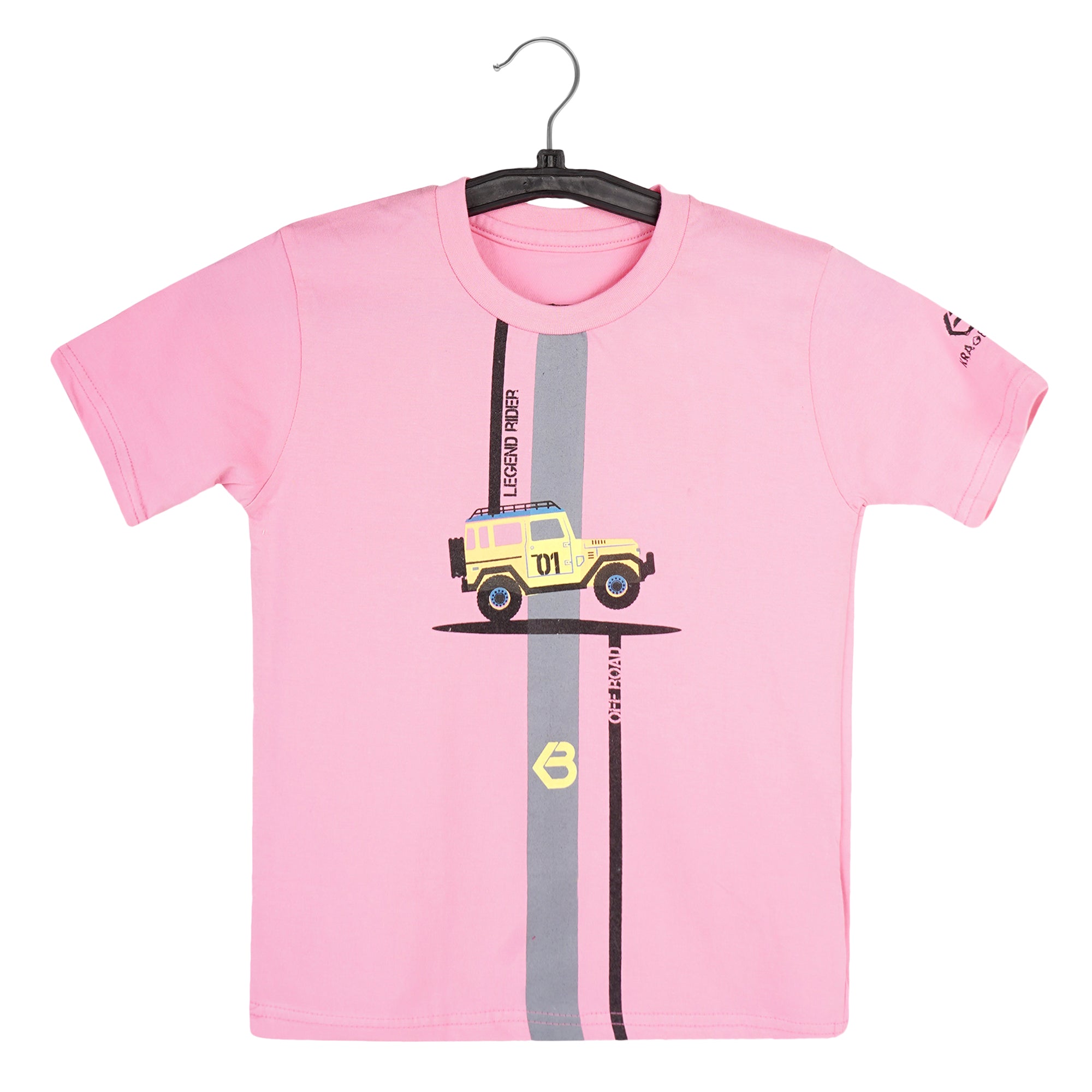 Printed Cotton T-Shirt for Kids | Soft Half Sleeve Tee with Jeep Cartoon Design | Comfortable Casual Wear for Boys & Girls