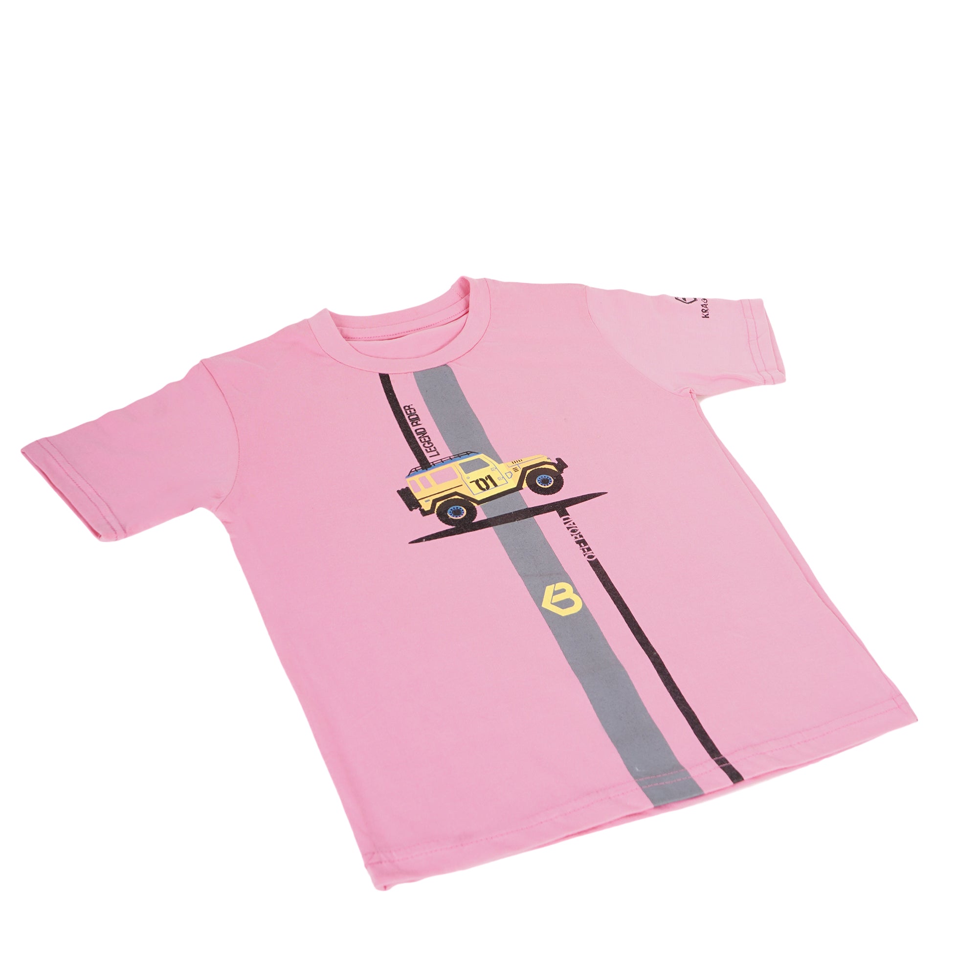 Printed Cotton T-Shirt for Kids | Soft Half Sleeve Tee with Jeep Cartoon Design | Comfortable Casual Wear for Boys & Girls