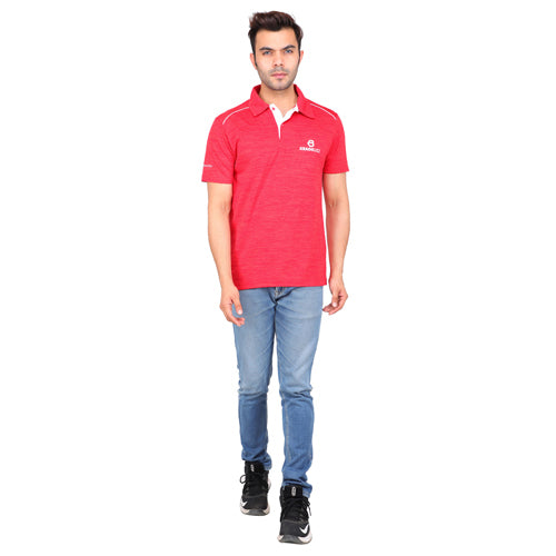 Red With White Piping Short Sleeves – Collar