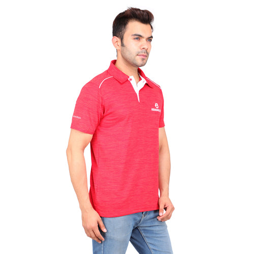 Red With White Piping Short Sleeves – Collar