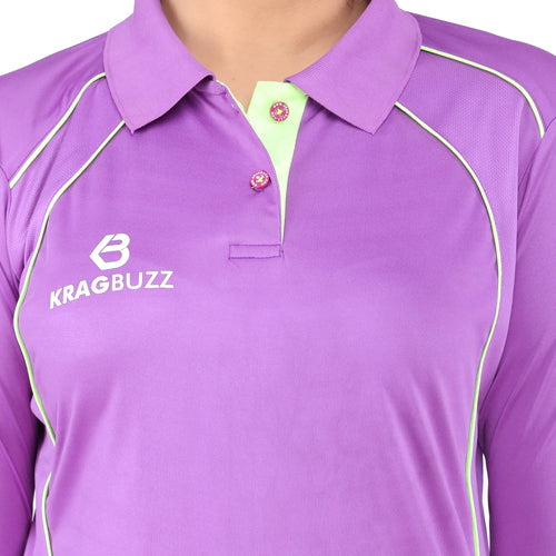 Purple – Neon Green – Collar Long Sleeves