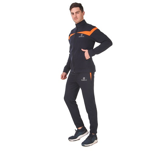 Navy Blue With Orange Cotton Track Suits